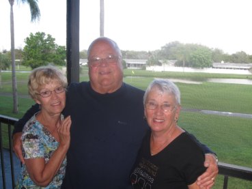 Kathy Frank and Joyce on patio