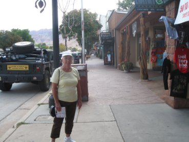 Joyce shopping in Moab