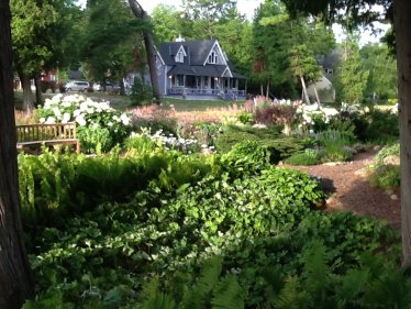 Rear view of memorial garden