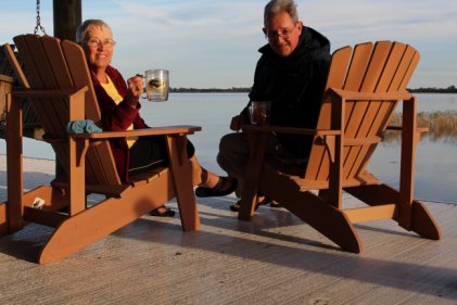 Joyce and Dave enjoying dock side